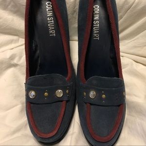 Colin Stuart navy platform heel